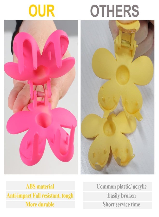 vivinin Flower Claw Clip 10 PCS Claw Clips, Hair Clips for Women Non Slip for Thick Hair Women Girls Gifts, 10 Colors - Image 5